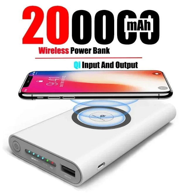 200000mAh Power Bank Two-Way Wireless Fast Charging Powerbank Portable Charger Type-C External Battery For IPhone 14 13 Samsung