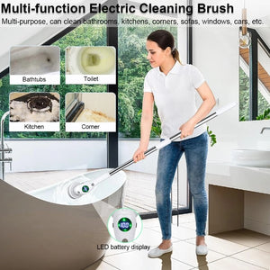 Electric Cleaning Brush 8 in 1 Multifunctional Household Wireless Rotatable Cleaning Brush For Bathroom Kitchen Windows Toilet