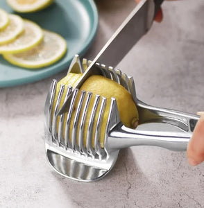 Kitchen Gadgets Handy Stainless Steel Onion Holder Potato Tomato Slicer Vegetable Fruit Cutter Safety Cooking Tools Accessories