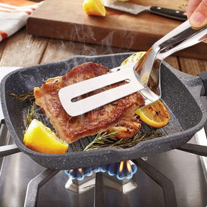 Stainless Steel Frying Shovel Clip Kitchen Barbecue Food Flipping Spatula Tong for Kitchen Cooking Pizza Steak Fish Spatula Bred